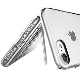 USAMS iPhone 7/7 Plus Back Case  Slim crystal TPU case, Transparent back cover with kickstand holder 