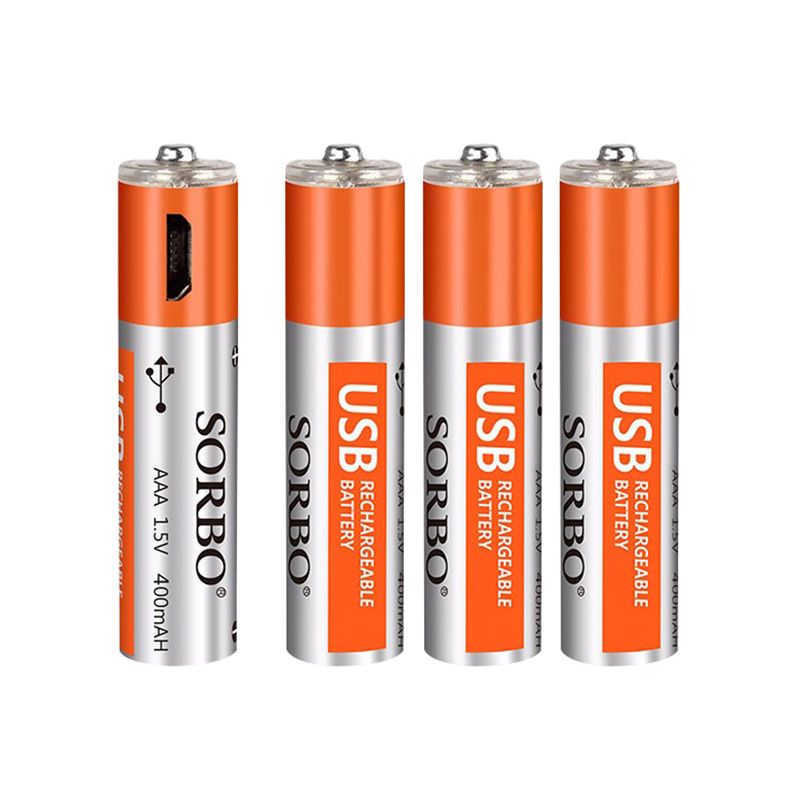 SORBO USB Rechargeable AAA Batteries Lipo