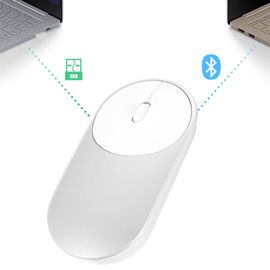 Xiaomi Mi Portable Mouse  with Dual mode connecting using Bluetooth 2.4G Wireless adapter A switch between two computers 77.5g （Include Free Bluetooth/Wlan Adapter）