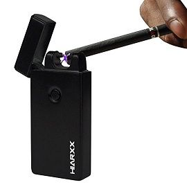 HIARXX DUAL Arc Electronic Lighter USB Rechargeable Windproof Electric Plasma Lighter | Small Cigar/Cigarette/Candle Lighter | No Fluid Needed Like Zippo | Gift Box and USB Inc. 