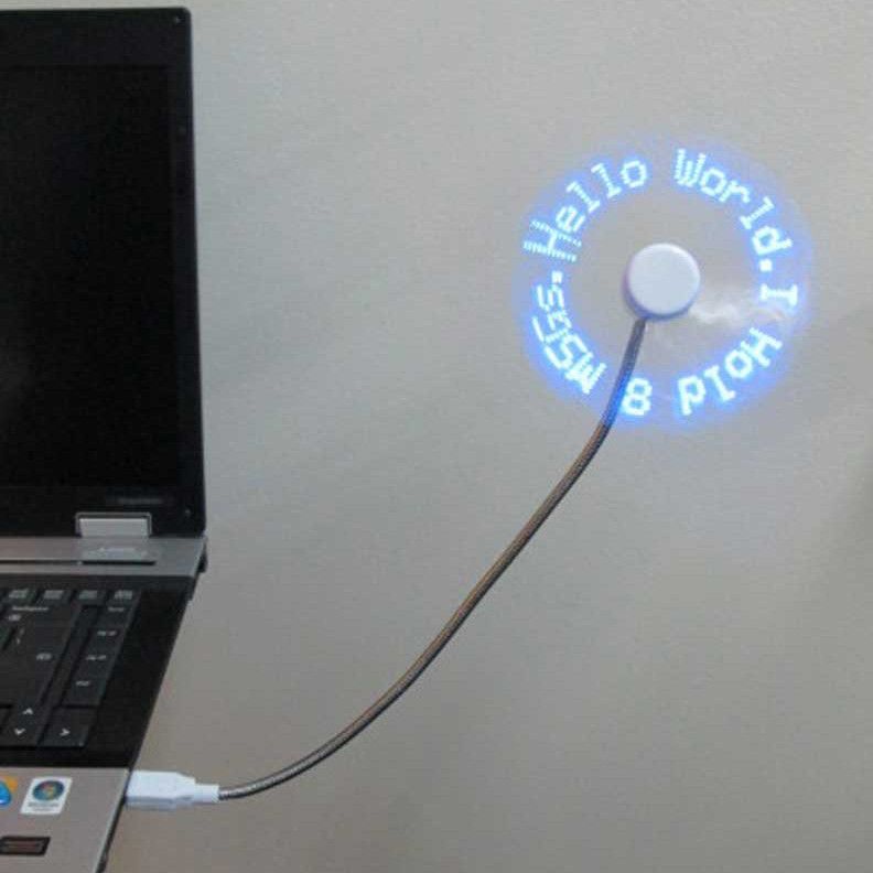 PowerTRC LED Programmable Message USB Powered Fan W/custom Drawing - (Blue Led)