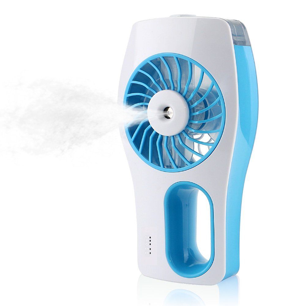 iEGrow Handheld USB Mini Misting Fan with Personal Cooling Humidifier Blue 