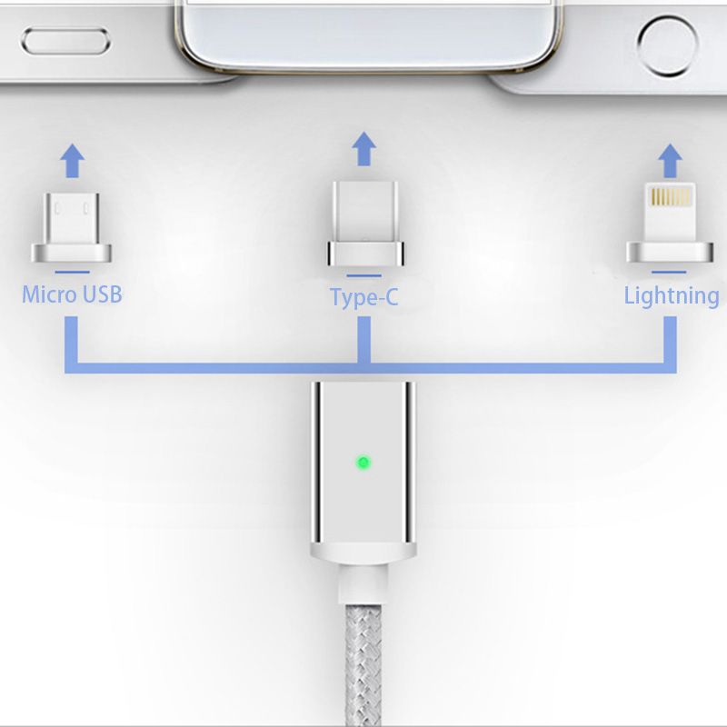 3 in 1 Magnetic Charging Cable Type C Micro USB Lightning
