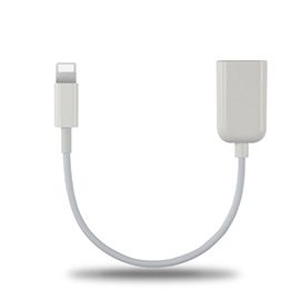 Lightning To USB OTG Adapter Cable 150mm (White) Lightning 8 pin to USB Female OTG Adapter Cable for iPad & iPhone