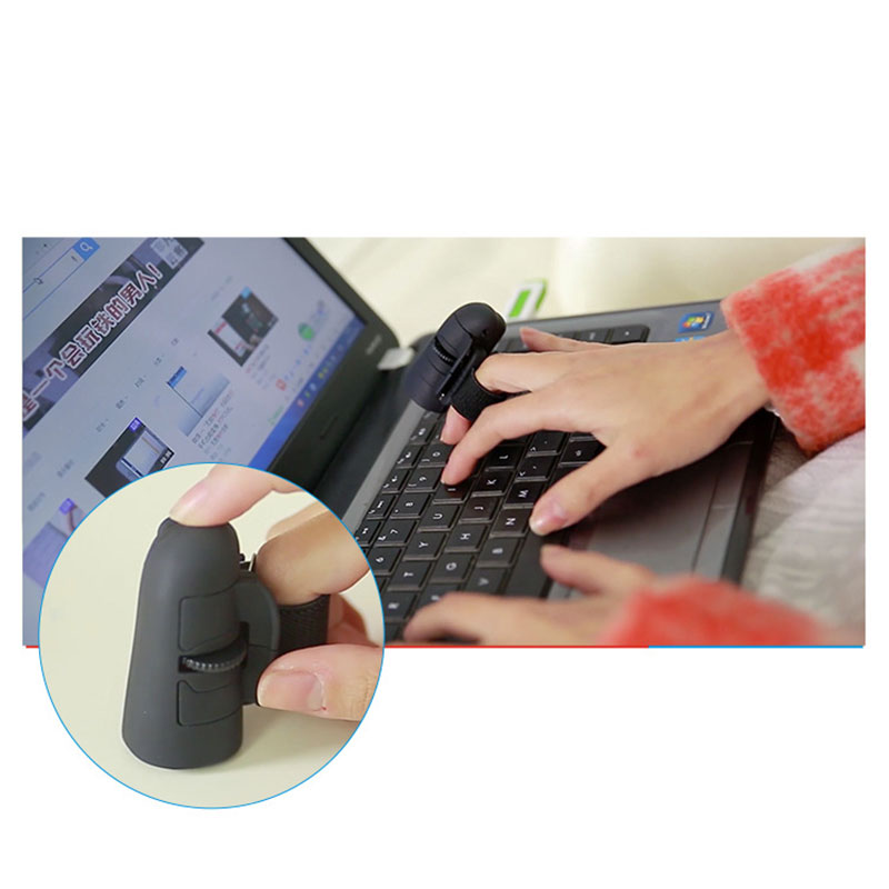 GEECR Wireless Optical Finger Mouse - Black