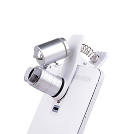 XINXIANG 60X Clip-On Microscope Cellphone Magnifier  Universal Lens with LED/UV Lights for iPhone 7 6s 6, Samsung, LG and More Smartphones