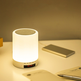 OneFire Bluetooth Speaker Lamp Bluetooth Speaker + Touch Control LED Night Light + MP3 Player + Alarm Clock