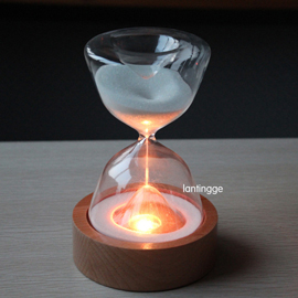 Lantingge Sand Hourglass Night Light 7 Variable Night Light Colors, 15/30 Mins White Sand Timer, Sleep Helper