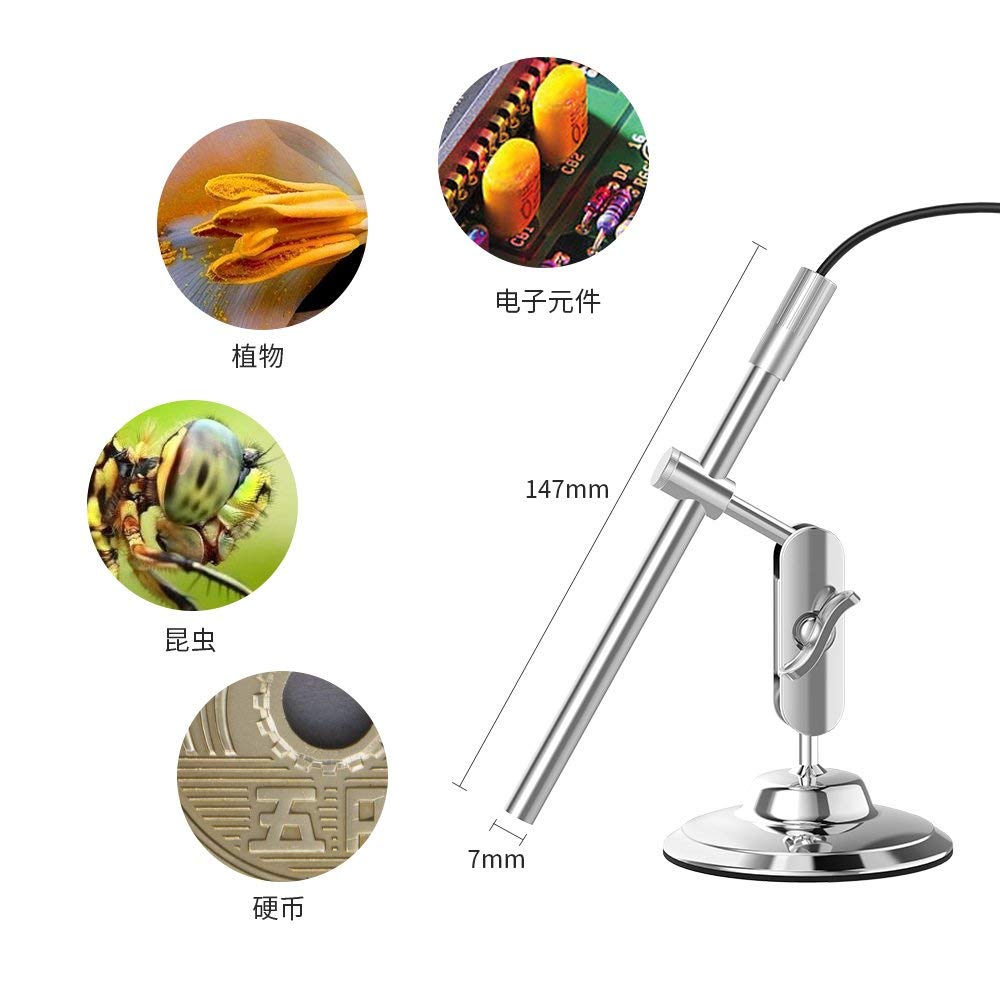 GEECR 顕微鏡 デジタル顕微鏡 高解像度 Micro-USB Type-c USB対応 携帯式顕微鏡 電子拡大鏡 虫眼鏡