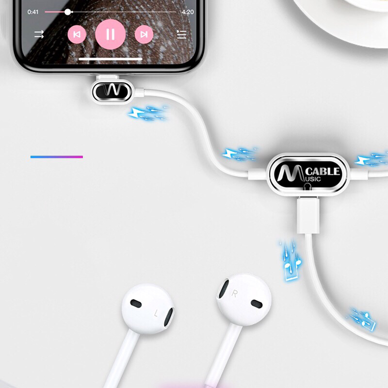 IPhone AUDIO TWO-IN-ONE ADAPTER Data Cable