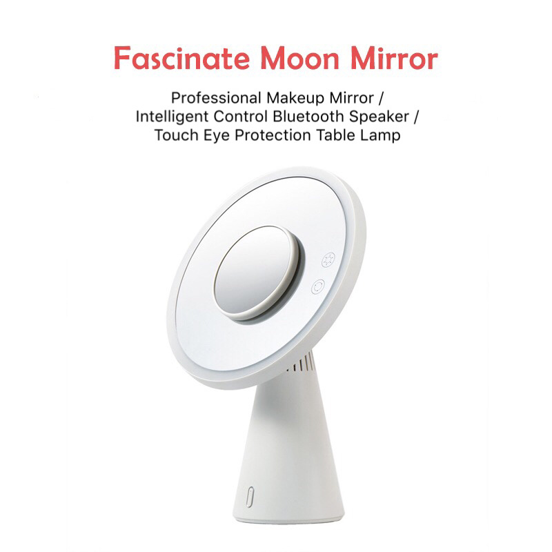 Fascinate BLUETOOTH AUDIO LED Makeup Mirror Table Lamp Bluetooth audio LED makeup mirror table lamp, lamp color temperature is adjustable, the mirror has five times magnification. 
