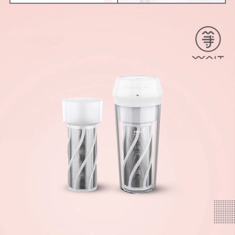 Wait  Portable Blender, Personal Size Blender Shakes and Smoothies Mini Juice Cup USB Rechargeable Automatic portable juicer for office workers, students and senior citizens