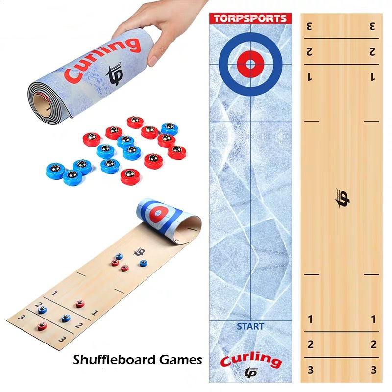 2 IN 1 Portable Tabletop Shuffleboard Curling Games for Outdoor Travel