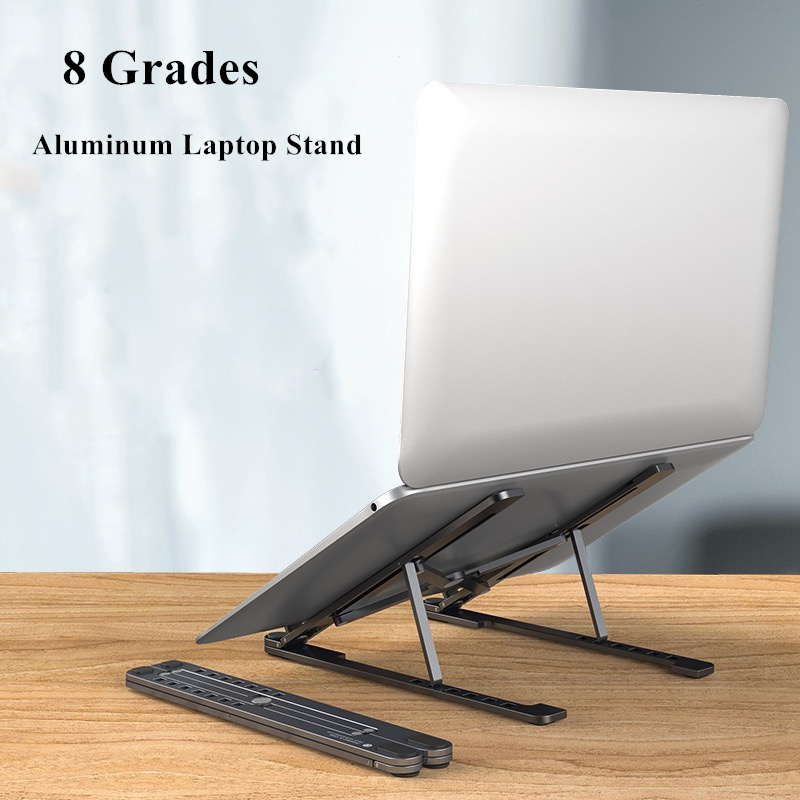 Portable Table Aluminum Laptop Support for iPad Macbook Notebook Laptop stand supports the suspended lifting desktop shelf, MacBook increased aluminum folding cooling bracket, Pro portable metal base