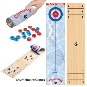 2 IN 1 Portable Tabletop Shuffleboard Curling Games for Outdoor Travel