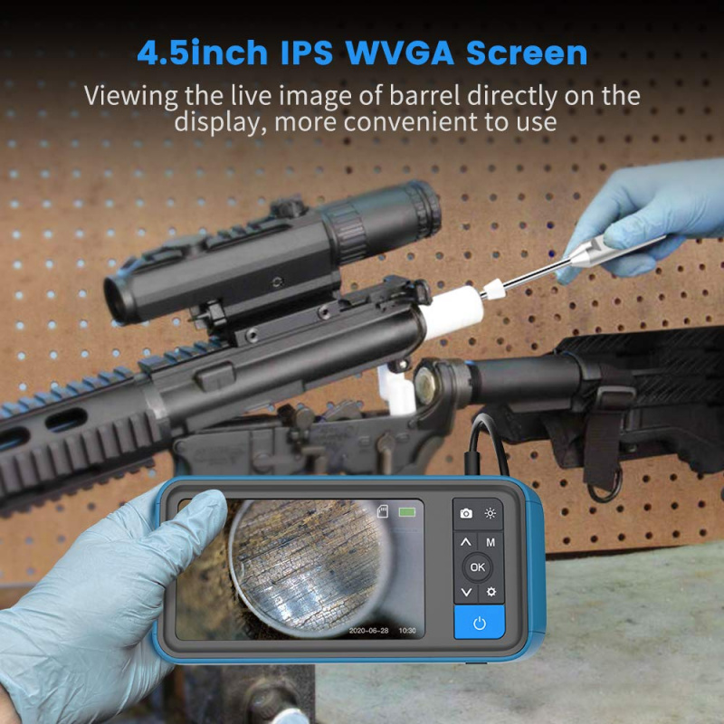 Teslong Rod Digital Gun Barrel Bore Scope Videoscope Inspection Camera with 4.5 inch IPS Color Screen