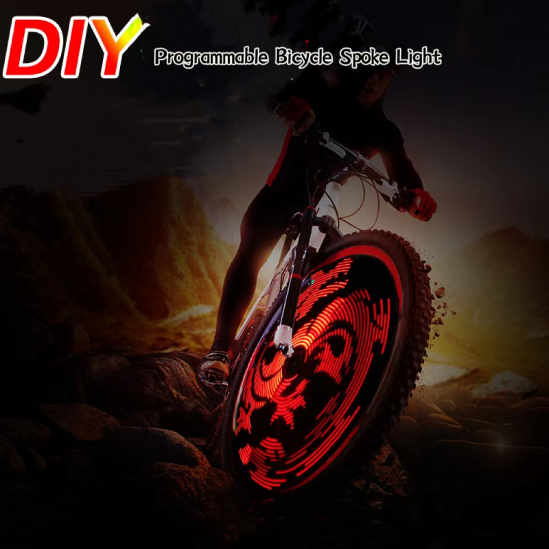 64 LED  DIY Programmable Bicycle Spoke Light Bike Bicycle Cycling Wheel Light(1 Tire) 